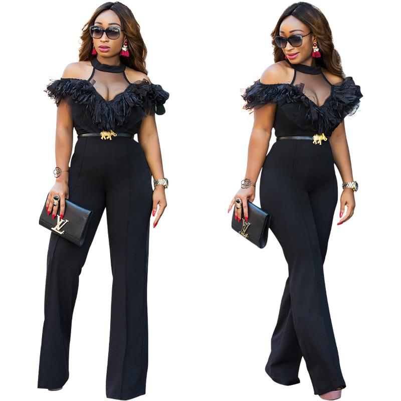 Sexy Rompers Jumpsuit Women Spring Backless Short Sleeve Mesh Lace Wide Leg Tracksuit Work Wear Slim Feminino Loose Streetwear, Black
Sexy Rompers Jumpsuit Women Spring Backless Short Sleeve Mesh Lace Wide Leg Tracksuit Work Wear Slim Feminino Loose Streetwear, Black