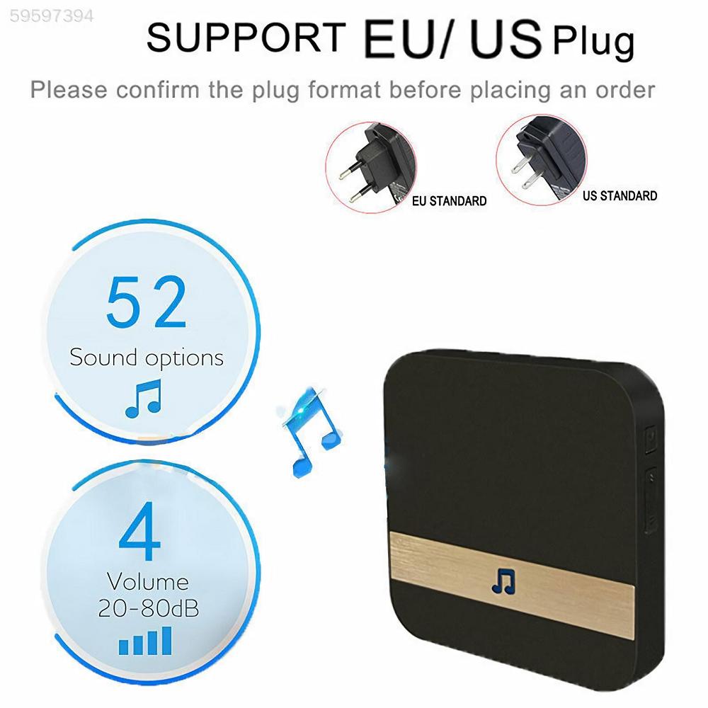Wireless WiFi Smart Indoor DoorBell Visual Intercom Door Secure Camera Bell Security Waterproof Music Receiver Home Cordless Door Bell