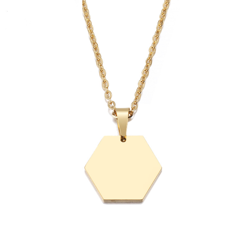 High Quality Stainless Steel Necklace For Women Lover's Gold And Silver Color Hexagonal Pendant Necklace Engagement Jewelry Bridal
High Quality Stainless Steel Necklace For Women Lover's Gold And Silver Color Hexagonal Pendant Necklace Engagement Jewelry Bridal