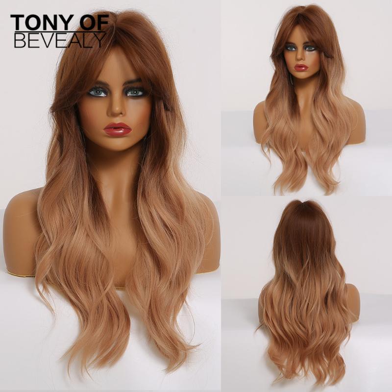 Long Wavy Brown to Blonde Ombre Hair Wigs With Bangs Heat Resistant Synthesis Wigs for Black Women Cosplay Natural, Lc226-2
Long Wavy Brown to Blonde Ombre Hair Wigs With Bangs Heat Resistant Synthesis Wigs for Black Women Cosplay Natural, Lc226-2