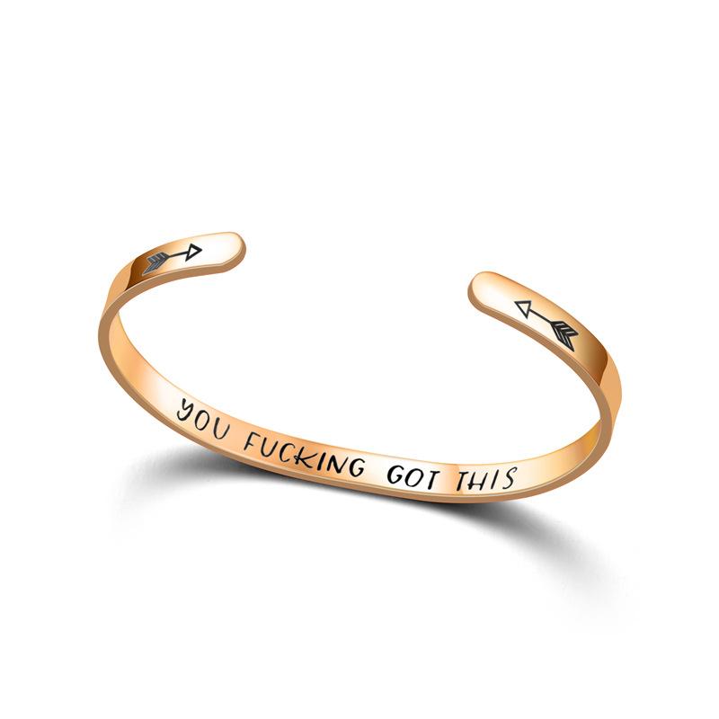 Encouragement Bracelet for Women Men Jewelry Cuff Wristband Bangle Stainless Steel Engraved Friendship Bracelets Inspirational Gift