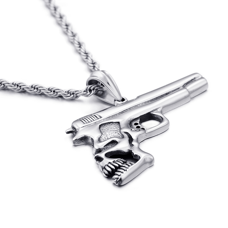 Vitage Shape Pendants Necklace Cool Men Punk Hip Hop 316L Stainless Steel New Fashion Casting Jewelry