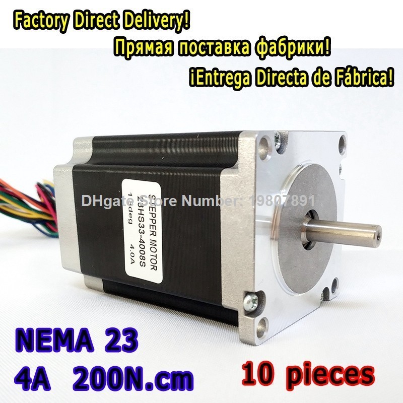 Hot Sales 10 Pieces High Torque Stepper Motor 23HS33-4008S L 84 mm Nema 23 with 1.8 deg 4 A 200 N.cm and bipolar 8 wires
Hot Sales 10 Pieces High Torque Stepper Motor 23HS33-4008S L 84 mm Nema 23 with 1.8 deg 4 A 200 N.cm and bipolar 8 wires
