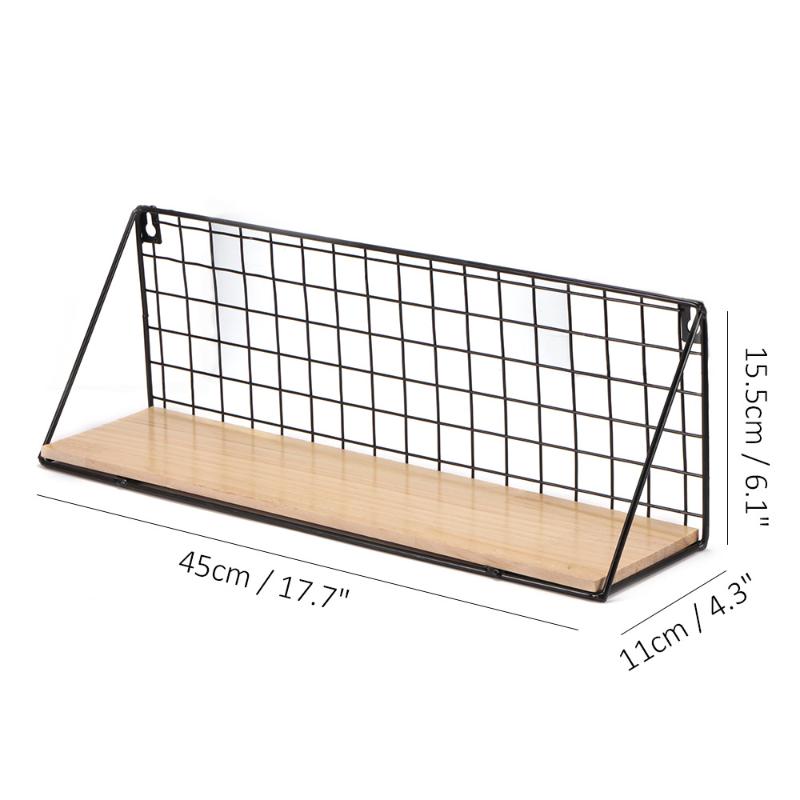 Nordic Wall Shelf Rack Iron Wooden Shelf For Kitchen Bedroom Kid Room Home Wall Decoration Shelves Wire DIY Storage