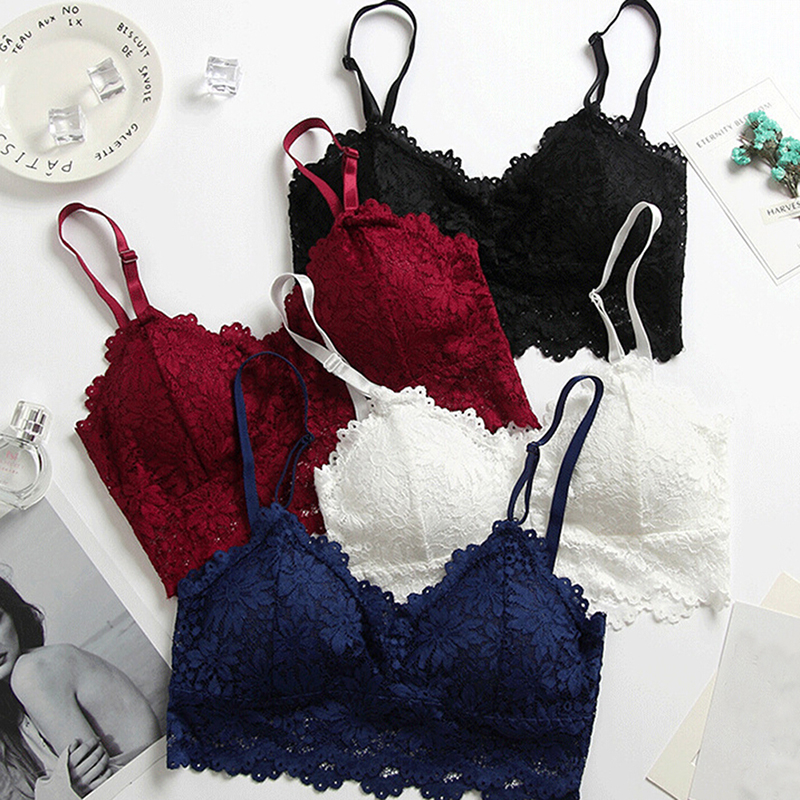 Women Floral Lace Underwear Wireless Padded Bralette Crop Top Women Sexy Bra Lace Bralette Sexy Fitness Lingerie Seamless Bra, Black
Women Floral Lace Underwear Wireless Padded Bralette Crop Top Women Sexy Bra Lace Bralette Sexy Fitness Lingerie Seamless Bra, Black