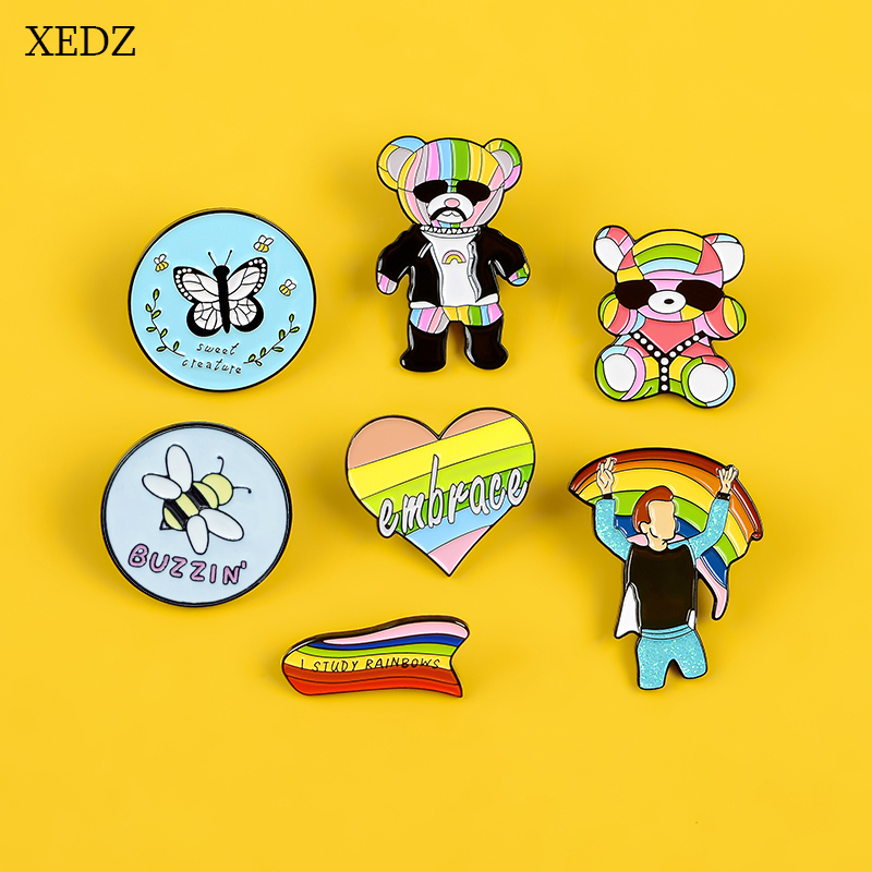 Love Is Love Rainbow Pins Love Wins Jewelry Bear Bee Heart Brooches Badge Lesbian Gay Couple Pride Enamel Lapel pins, Gray
Love Is Love Rainbow Pins Love Wins Jewelry Bear Bee Heart Brooches Badge Lesbian Gay Couple Pride Enamel Lapel pins, Gray