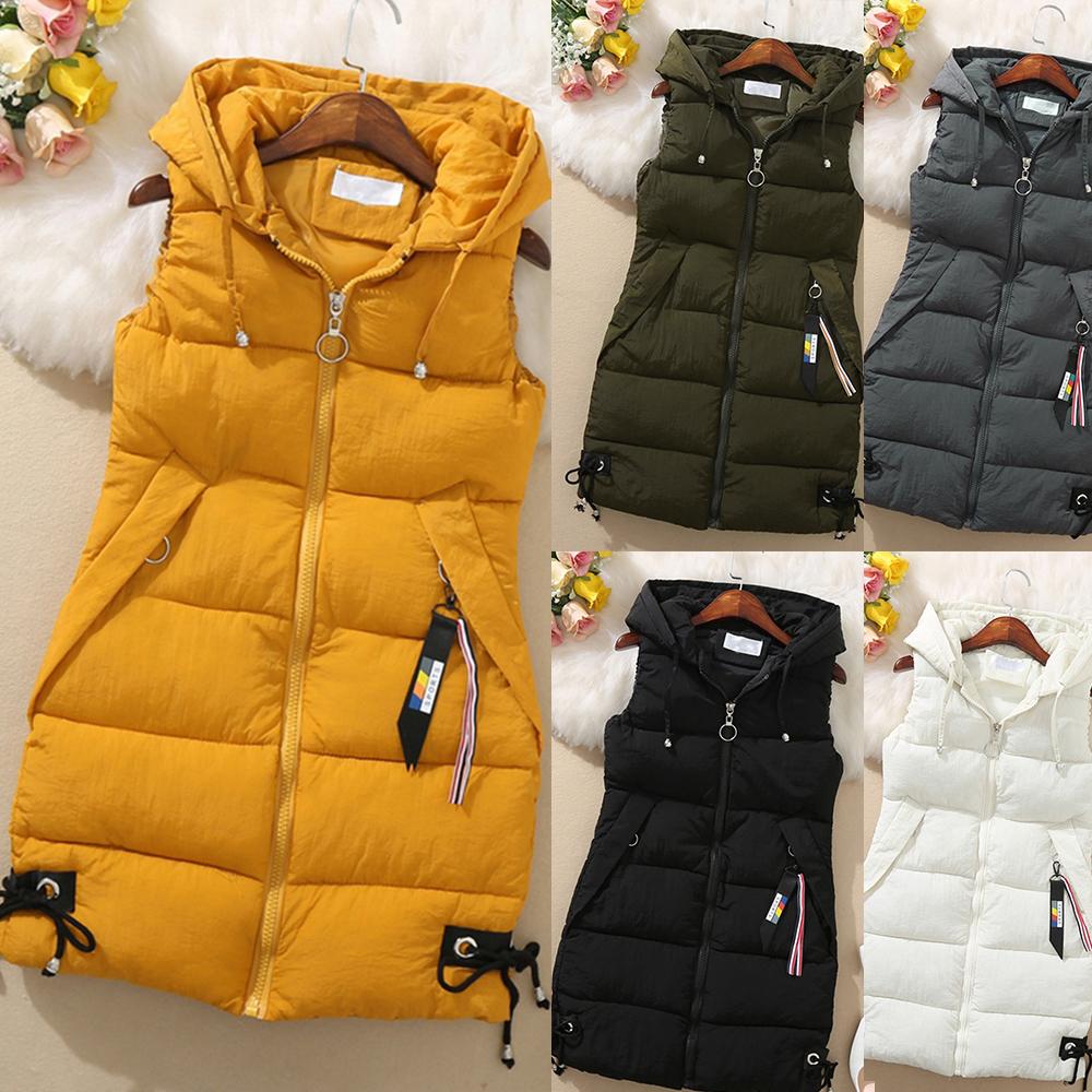 2019 Women Winter Warm Sleeveless Vest Parkas Long Hooded Jacket New Casual Pocket Cotton Padded Slim Coat Female Zipper Outwear, Beige
2019 Women Winter Warm Sleeveless Vest Parkas Long Hooded Jacket New Casual Pocket Cotton Padded Slim Coat Female Zipper Outwear, Beige
