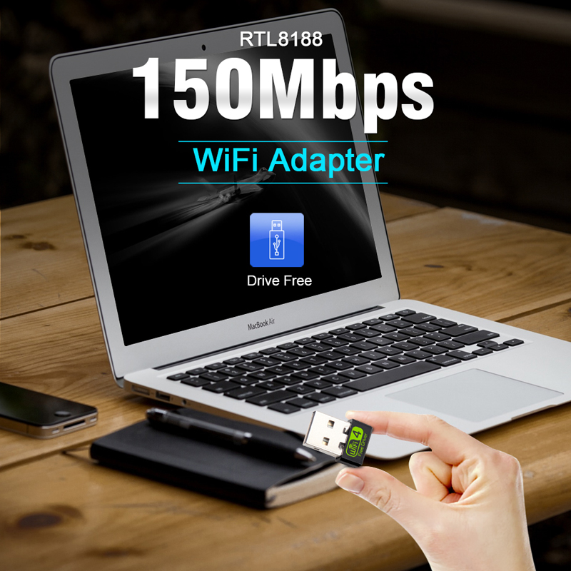 Mini Wireless USB WiFi Adapter 150Mbps Wi-Fi Receiverr For PC Ethernet 2.4G/5G Network Card