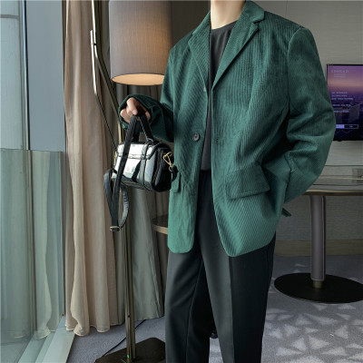 Men Vintage Korea Style Loose Casual Coat Two Button Up Fleece Suit Jacket Solid Color Big Pocket Men Jacket, Green
Men Vintage Korea Style Loose Casual Coat Two Button Up Fleece Suit Jacket Solid Color Big Pocket Men Jacket, Green