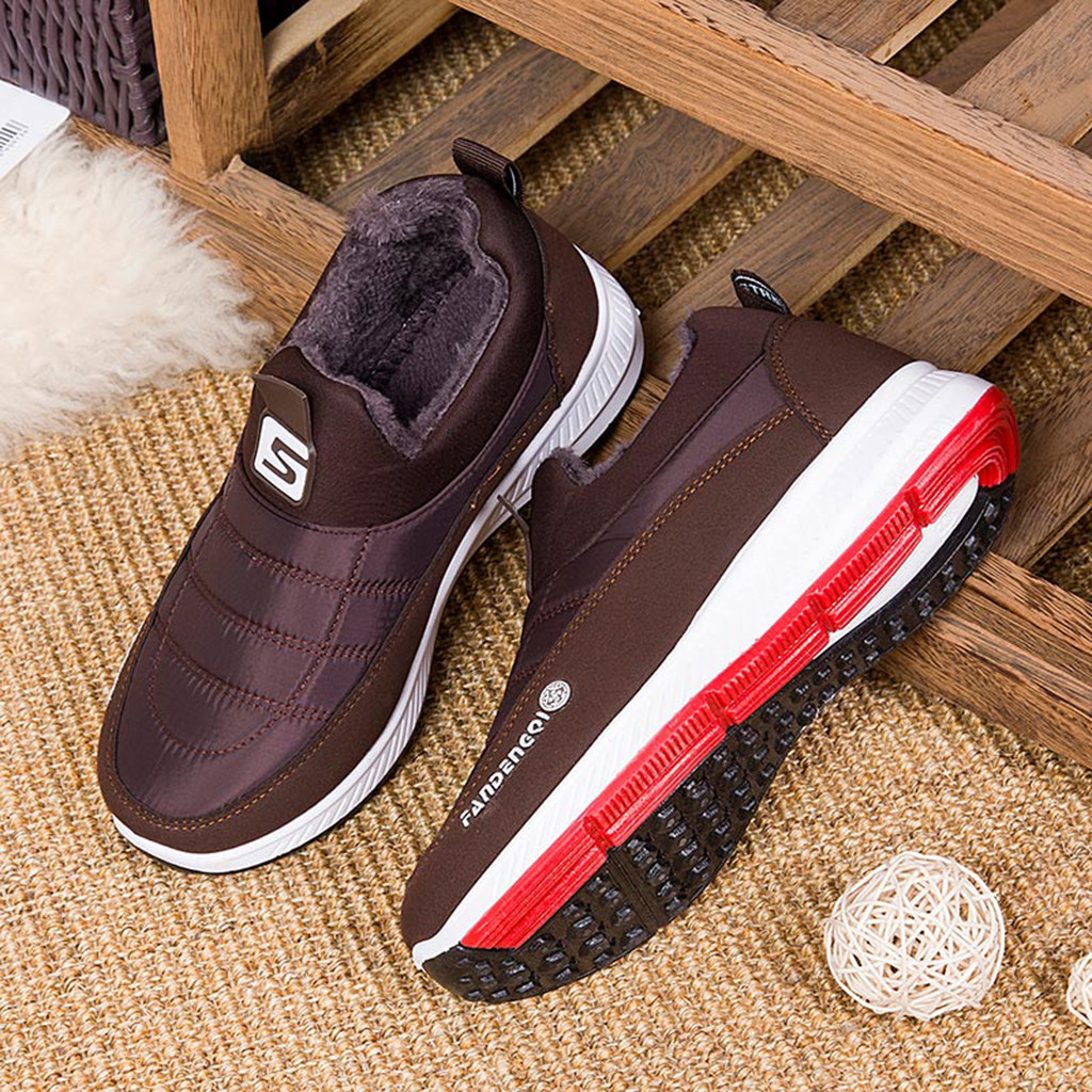 Men Casual Sneakers Shoes Men Casual Warm Slip On Short Ankle Boots Shoes Male Outdoor Sports Shoes Fur platform Winter Sneakers Y200104