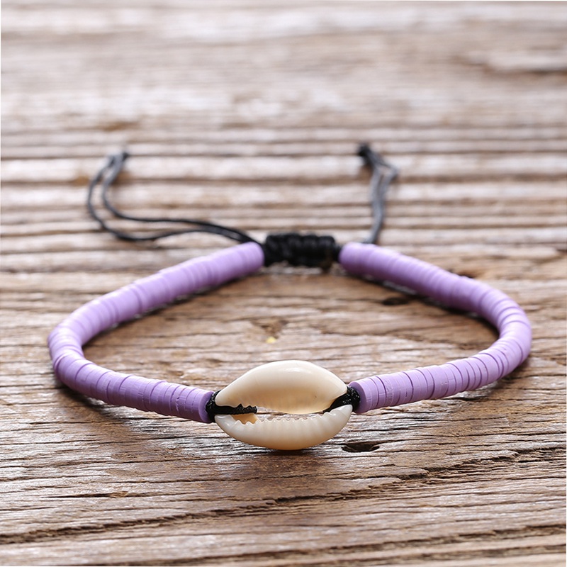 Hand wrapped shell woven resin friendship bracelet female girl wrist rope adjustable birthday gift