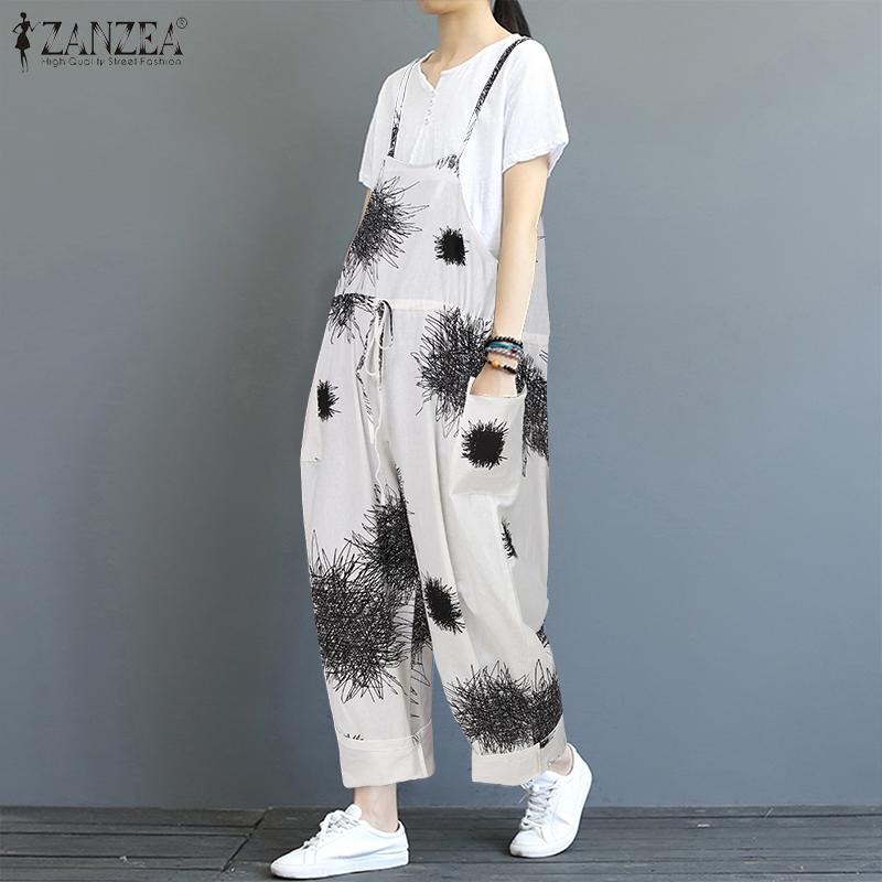 Women Printed Jumpsuits ZANZEA 2020 Retro Cotton Long Suspender Overalls Wide Leg Pants Rompers Playsuits Combinaison Long Mono, Black
Women Printed Jumpsuits ZANZEA 2020 Retro Cotton Long Suspender Overalls Wide Leg Pants Rompers Playsuits Combinaison Long Mono, Black