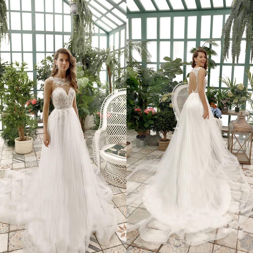 2020 Lace Wedding Dresses Jewel Appliques Beading Beach Bridal Gowns Hollow Back Sweep Train A Line Wedding Dress Robe De Mariee, Pink
2020 Lace Wedding Dresses Jewel Appliques Beading Beach Bridal Gowns Hollow Back Sweep Train A Line Wedding Dress Robe De Mariee, Pink