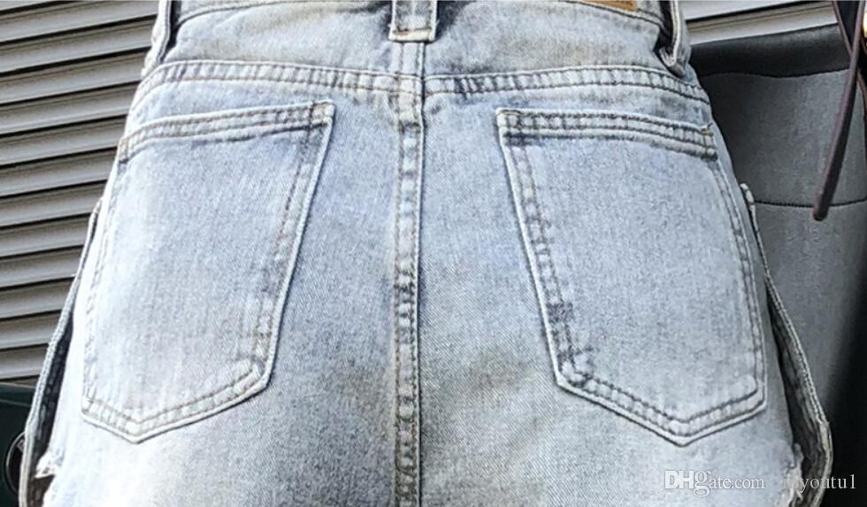 2020 Sexy Mini Denim Shorts Women Loose Wide Leg Short Big Pockets Tassel Burr Punk Shorts Jeans Chic Booty Shorts
