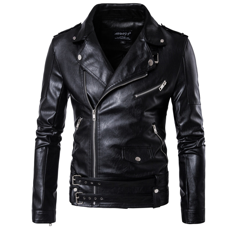 Punk Men's Leather Motorcycle Slim Men Leather Jackets Jackets and Coats Chaqueta De Cuero Para Hombre, Black
Punk Men's Leather Motorcycle Slim Men Leather Jackets Jackets and Coats Chaqueta De Cuero Para Hombre, Black