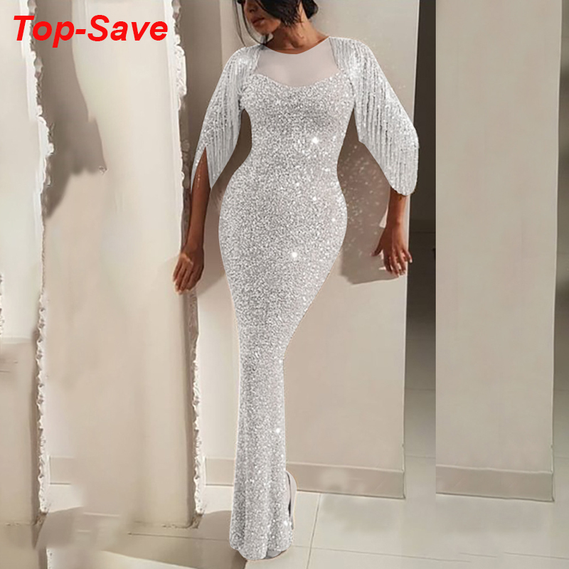 Vacation Tassel Elegant Womens Maxi Summer Dresses Slim Hip Fishtail Tunic Women Long Dress Casual Sequins Sexy Women Clothing, Gold
Vacation Tassel Elegant Womens Maxi Summer Dresses Slim Hip Fishtail Tunic Women Long Dress Casual Sequins Sexy Women Clothing, Gold