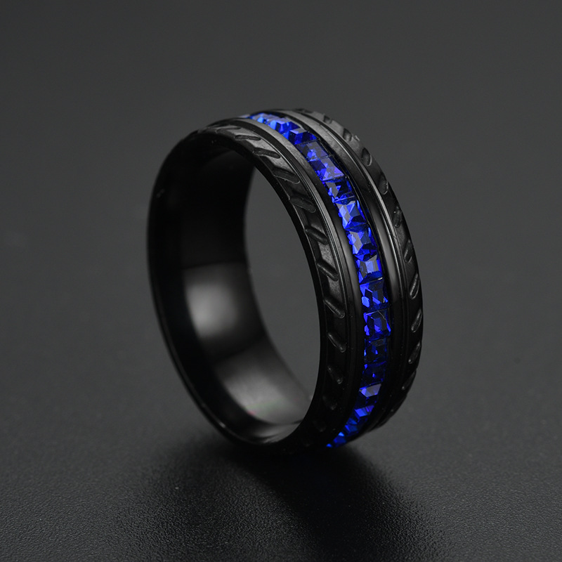 Blue Diamond Black tire Ring band fashion jewelry women Wedding engagement rings Gift 080499
Blue Diamond Black tire Ring band fashion jewelry women Wedding engagement rings Gift 080499