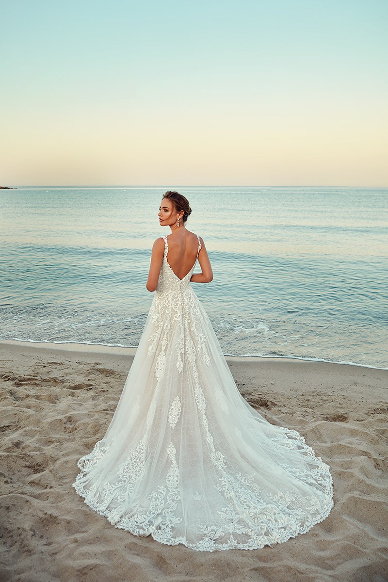eddy k wedding dresses lace appliqued bohemian beach bridal gowns boho a line sexy spaghetti neck wedding dress plus size