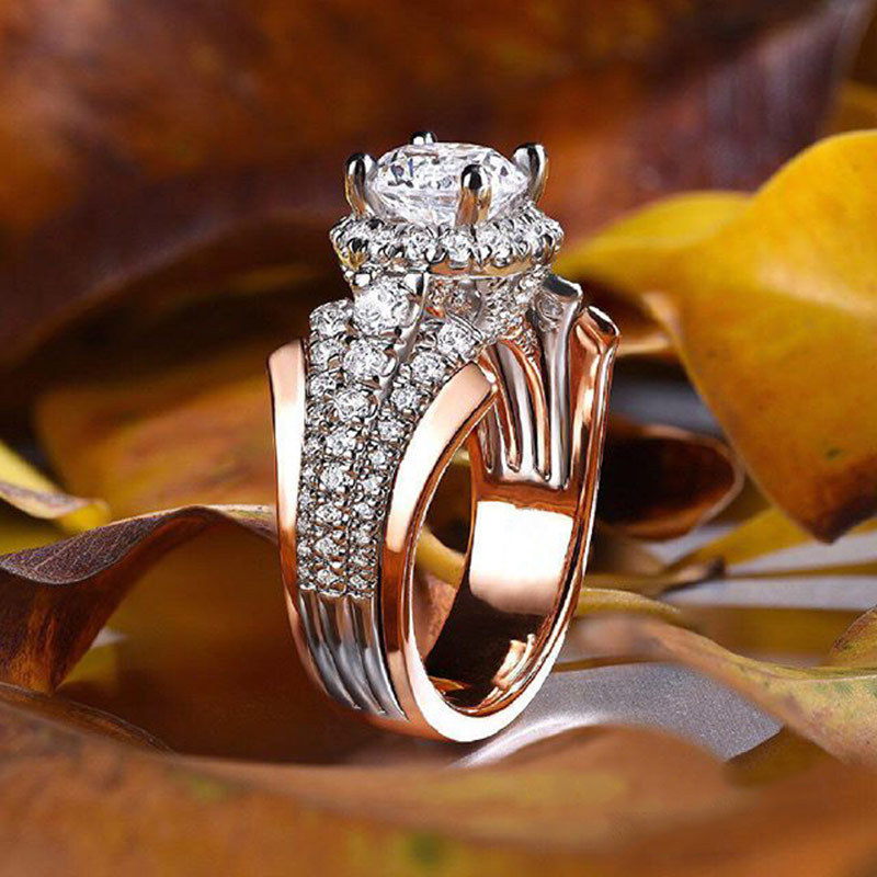 Creative design hot sale Fashion micro zircon two-tone ring engagement rings gifts for women
Creative design hot sale Fashion micro zircon two-tone ring engagement rings gifts for women