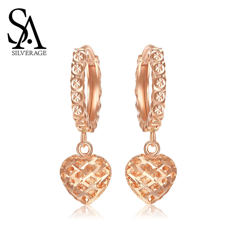 SA SILVERAGE 18K Yellow Gold and Rose Gold Heart Shape Drop Earrings for Woman Gold Earrings Circle Earrings 18K for Women 2019 CJ191203
SA SILVERAGE 18K Yellow Gold and Rose Gold Heart Shape Drop Earrings for Woman Gold Earrings Circle Earrings 18K for Women 2019 CJ191203