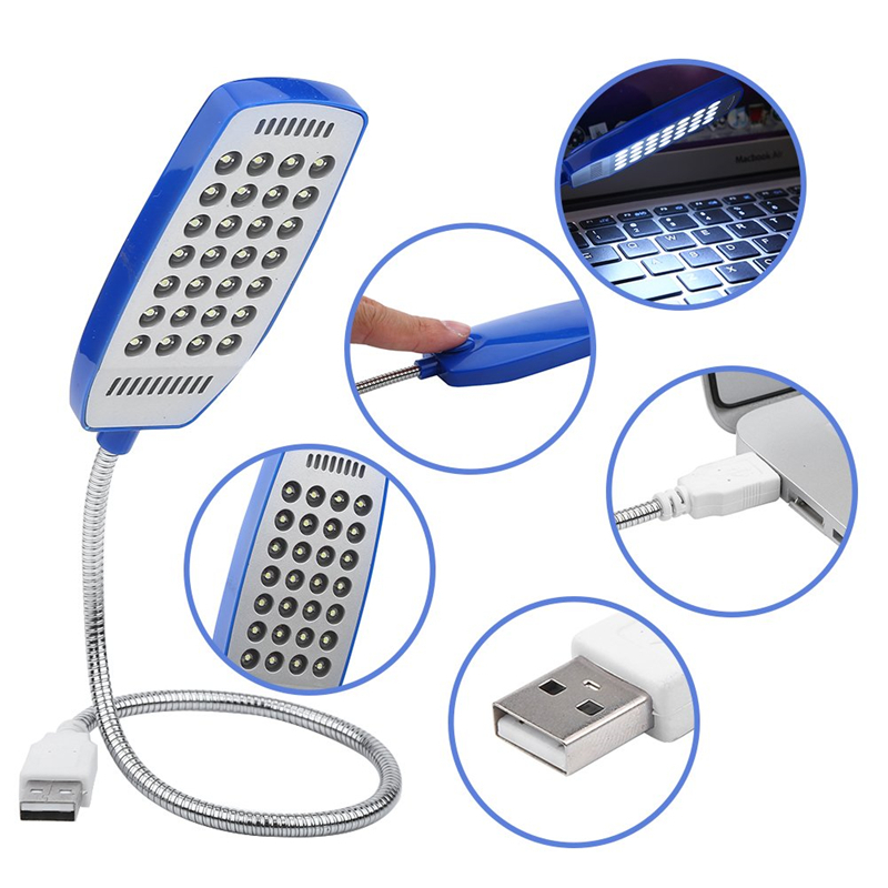 USB Reading Lamp with 28 LEDs Lights 5V Flexible Gooseneck Mini USB Book light for Laptop Notebook PC Computer