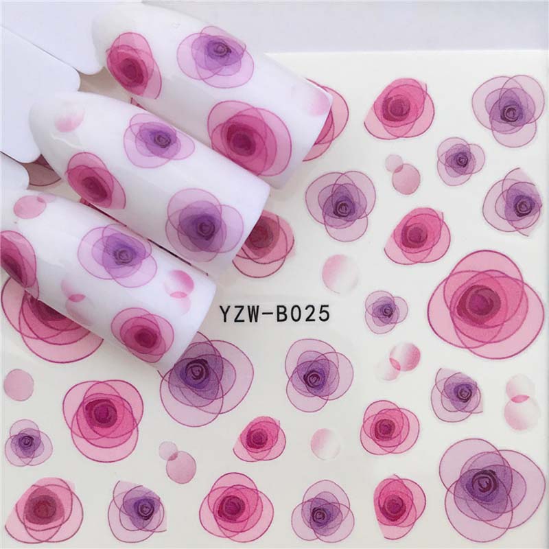 Designs Flowers Nail Sticker for Manicure Nail Art Decoration Cute Animal Bunny Ins Water Transfer Decals Fashion Finger Wraps Tips