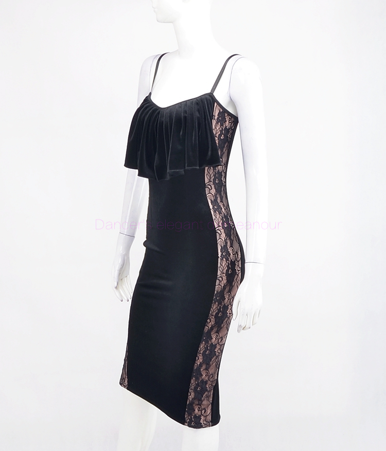 New winter velvet latin dance costumes senior lace sleeveless latin dance dress for women exercise dresses, Black
New winter velvet latin dance costumes senior lace sleeveless latin dance dress for women exercise dresses, Black