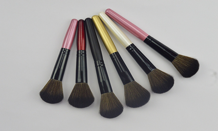 Newest single makeup brushes for blush loose powder cosmetics wood handle soft nylon hair make-up tools & accessories 5 colors drop shipping