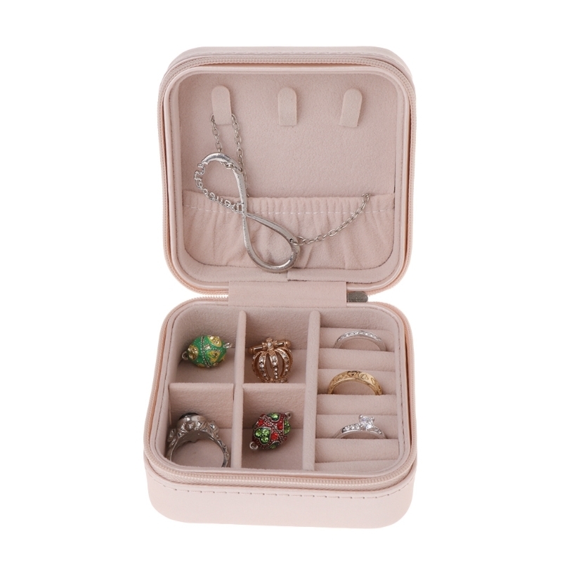 Portable Jewelry Box Zipper Leather Storage Organizer Jewelry Holder Packaging Display Travel Jewelry Case Gift Boxes For Women C19021601