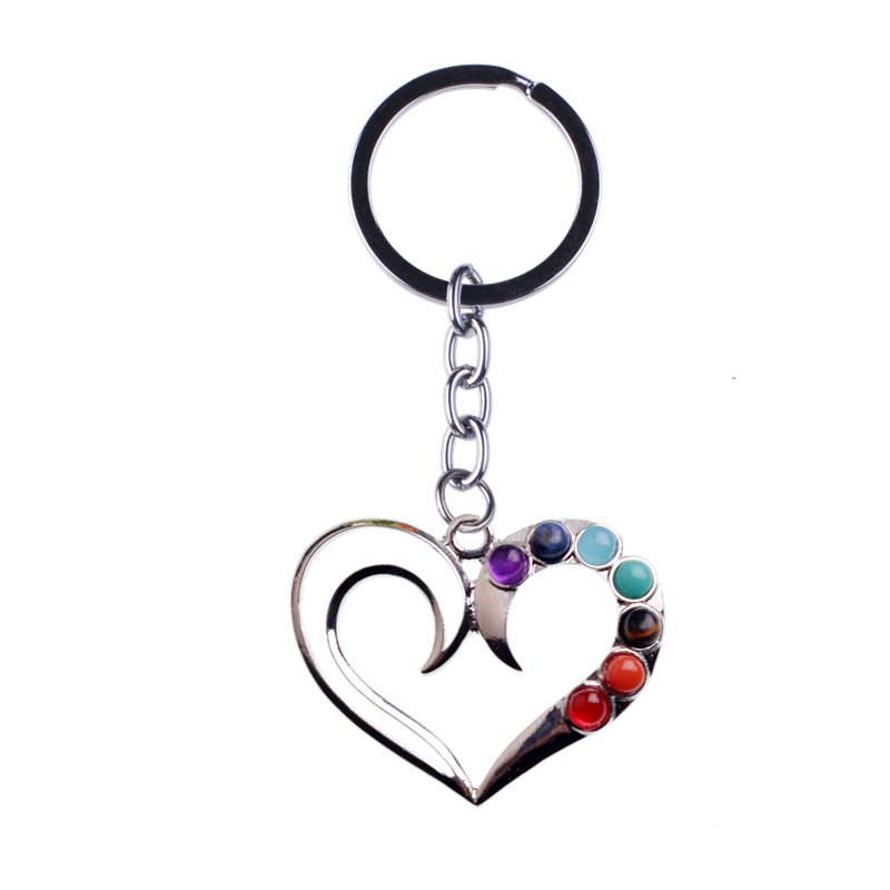 Seven chakra gemstone handmade heart necklace ladies winter sweater exquisite necklace