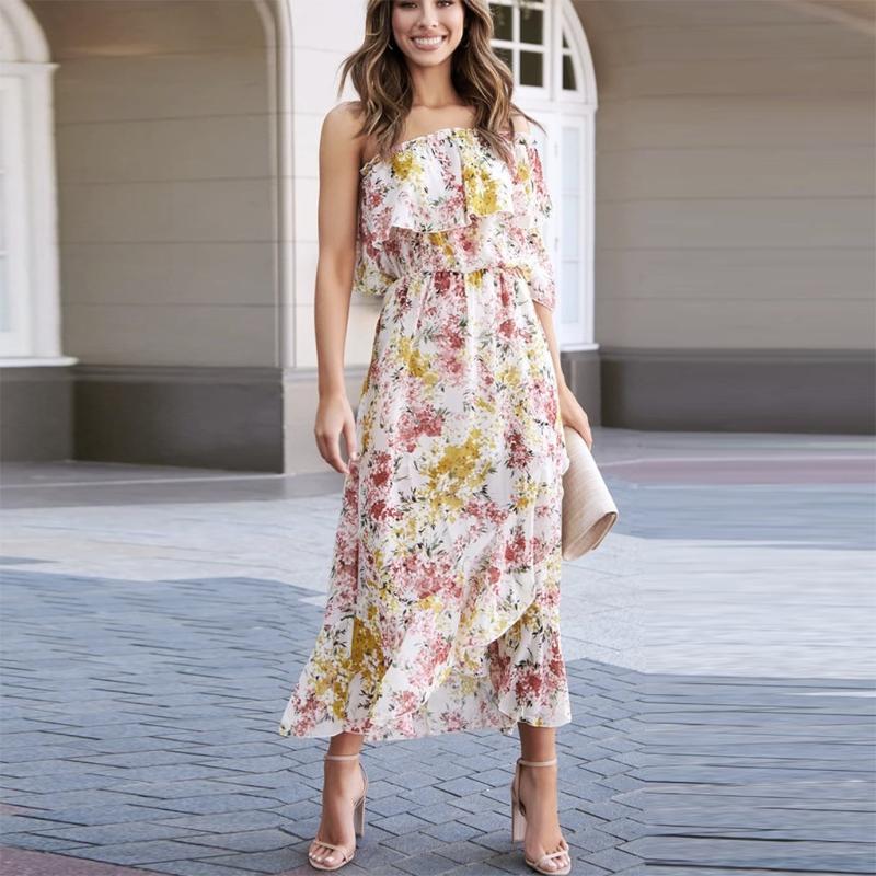 Fashion Women Summer Skew Collar Ruffles Floral Printed Slim Sleeveless Chiffon Long Dress Loose Beach Party Dress Vestidos#g3
Fashion Women Summer Skew Collar Ruffles Floral Printed Slim Sleeveless Chiffon Long Dress Loose Beach Party Dress Vestidos#g3
