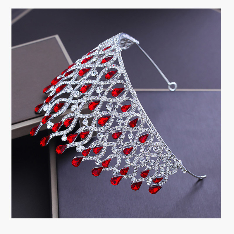 Tiaras Silver Color Luxury Crystal Crown Bride Tiara Big Rhinestone Bridal Crown For Wedding Hair Accessories