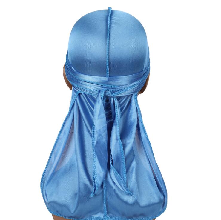 Men's Satin Durags Bandana Turban Wigs Men Silky Durag Headwear Headband Pirate Hat Hair Accessories GD256