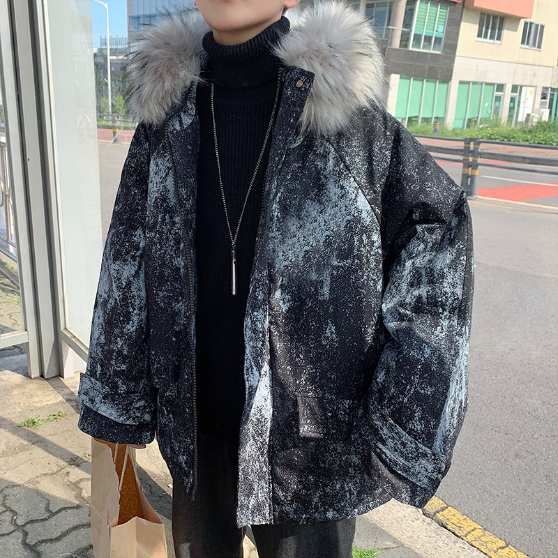 Men's Down & Parkas Camo Parka Men Coats Winter Jacket Thicken Fur Hooded Outwear Warm Coat Clothing Casual