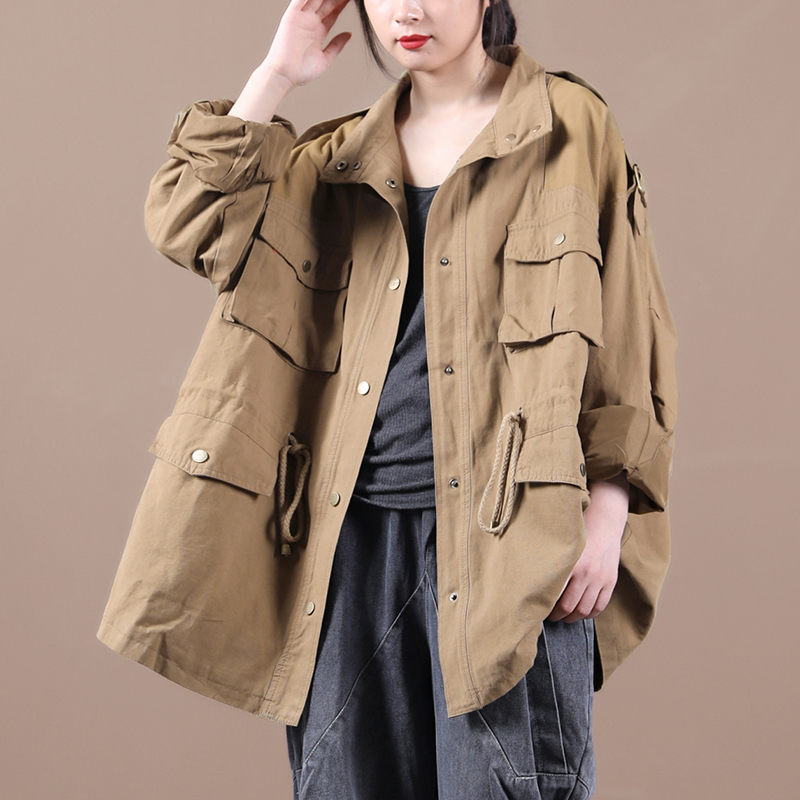 Autumn Outerwear New Style Korean Loose Large Size Multi-pocket Drawstring Waist Tooling Windbreaker Jacket Women Coat K1125, Blue
Autumn Outerwear New Style Korean Loose Large Size Multi-pocket Drawstring Waist Tooling Windbreaker Jacket Women Coat K1125, Blue
