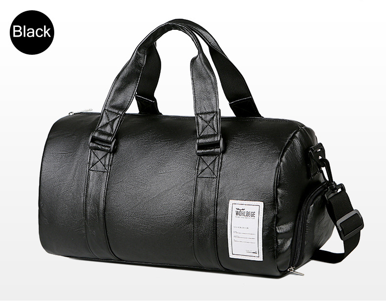 PU Leather Travel Bags Men's Fitness Bag Clothes Storage Handbag Waterproof Sports Yoga Gym Bags Women Luggage Duffle Shoe Bag