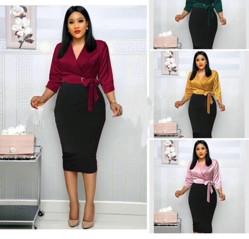 African Dresses for Women Lapel Splice Offlice Ladies Blazer Pencil Dress Danshiki Clothes Slim Fit Bodycon Bandage Vestidos
African Dresses for Women Lapel Splice Offlice Ladies Blazer Pencil Dress Danshiki Clothes Slim Fit Bodycon Bandage Vestidos
