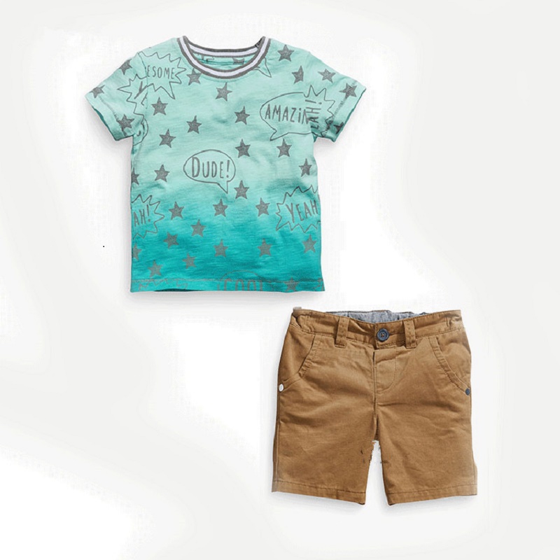 Boy Short Sleeve Round Neck Cotton Gradients Star Print T-Shirt and Short Pants Suit Two Pieces Kids Summer Short Sleeve Tops and Trousers, As picture
Boy Short Sleeve Round Neck Cotton Gradients Star Print T-Shirt and Short Pants Suit Two Pieces Kids Summer Short Sleeve Tops and Trousers, As picture
