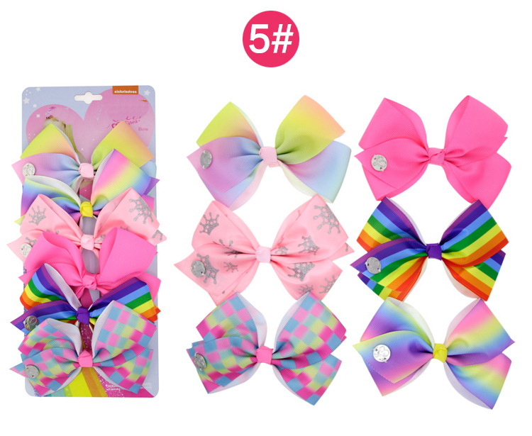 JoJo Clips Jojo Siwa Hair Bows Rainbow Unicorn Hair Bows with Alligator Clip Grosgrain Ribbin Handmade Hairgrips Hair Accessories HC141