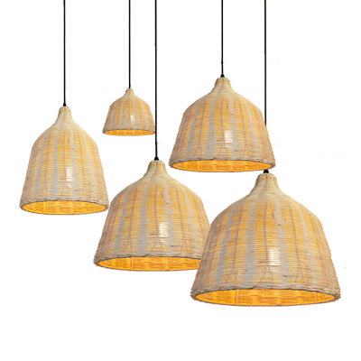Modern Wood chandelier Japanese style rattan lampshade wicker pendant lamp Restaurant Bar Shop indoor home Rattan chandelier