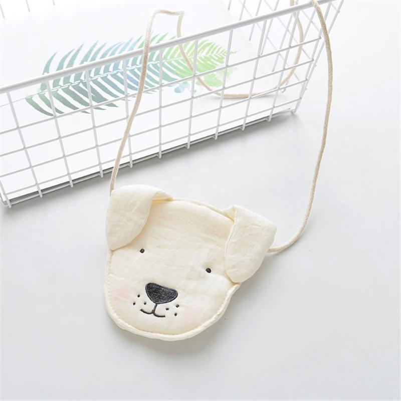 Children Girl Kids Coin Purse Bag Hobos Mini Small Cute Cotton Fabric Cartoon Dog Animal Korean Accessories Wholesale Gift