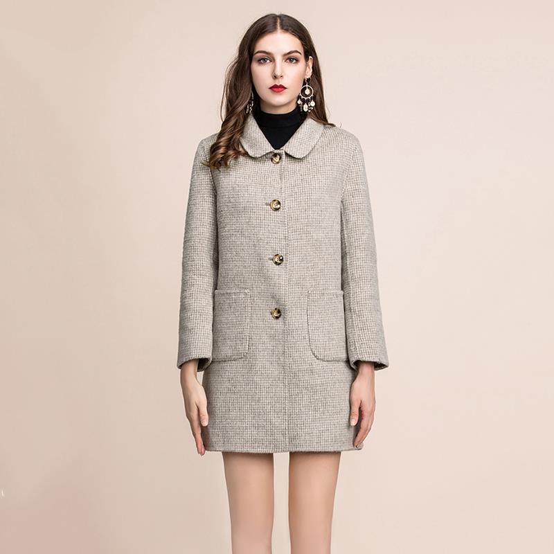 2019 autumn &winter women fashion wool coats casual lattice double-faced woolen cloth turn-down collar coats new arrival, Gray
2019 autumn &winter women fashion wool coats casual lattice double-faced woolen cloth turn-down collar coats new arrival, Gray