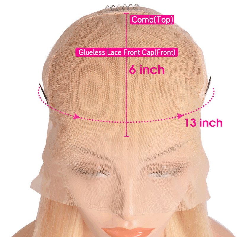 613 Honey Blonde Color Wig Virgin Brazilian Straight Lace Front Human Hair Frontal Wigs for Black Women