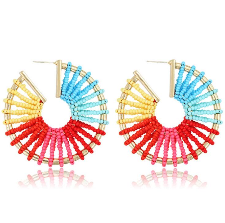Beaded Drop Earrings Bohemian Wire Wrapped Beaded Square Hoop Dangle Statement Earrings Summer Spring Fashion free shipping
Beaded Drop Earrings Bohemian Wire Wrapped Beaded Square Hoop Dangle Statement Earrings Summer Spring Fashion free shipping