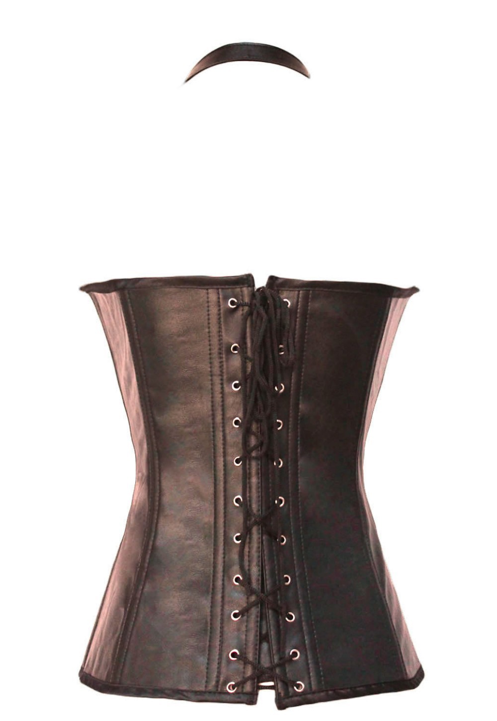 Buckle-up Steampunk Corset Halterneck PU Leather Bodyshaper Corselet Butt Lifter Women Body Shaper Waist Cincher LC5342 Drop Ship