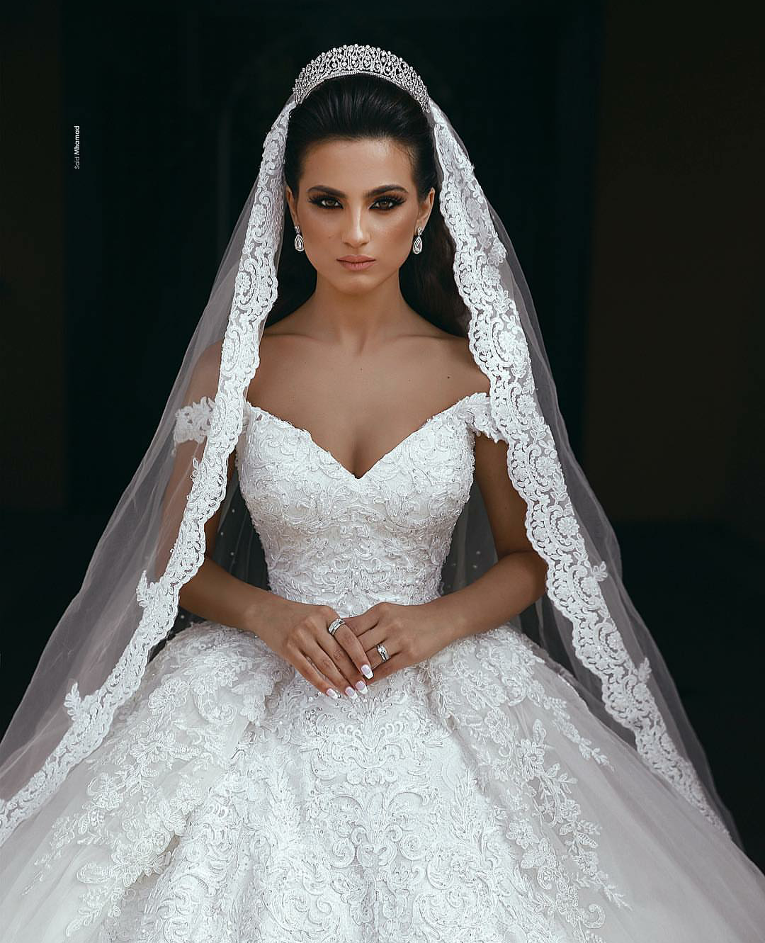 2019 Vintage Designer Wedding Dresses Said Mhamad Off Shoulder Appliques Beads Bridal Gowns Luxury Sequins Wedding Dress Plus Size