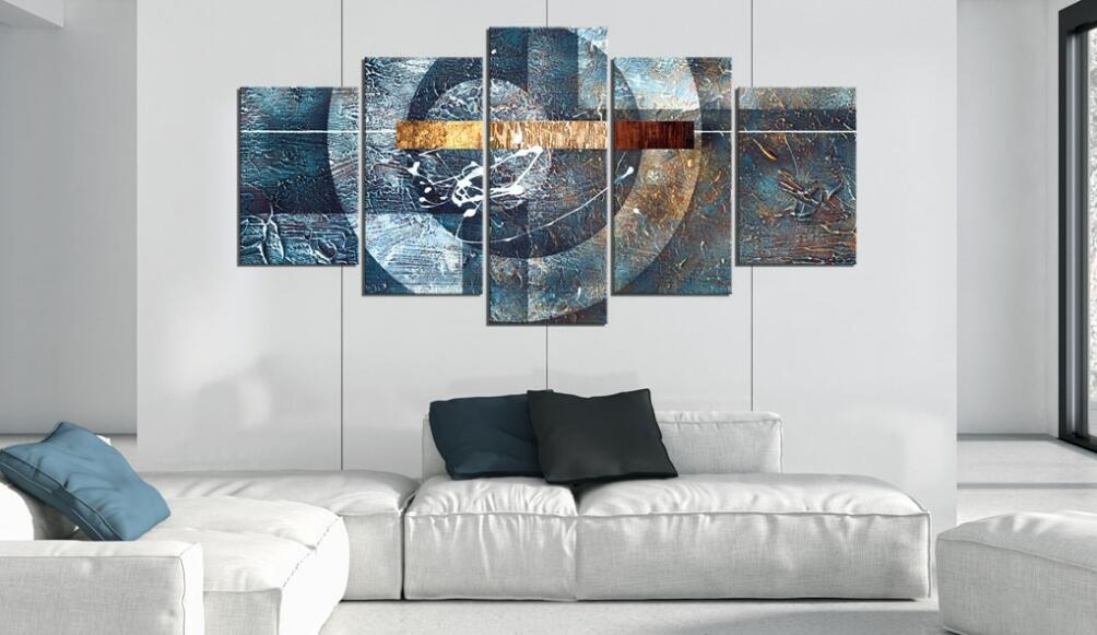 5 Panels Hot Canvas Print Blue Galaxy Landscape Poster Modern Home Wall Decor Painting Canvas Printing Art HD Print Painting