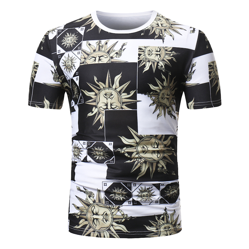 fashionable Summer Short Sleeve Sun Flower Print Casual T Shirt O-Neck Slim Men T-Shirt Tops Fashion Mens Tee Shirt T Shirts, White;black
fashionable Summer Short Sleeve Sun Flower Print Casual T Shirt O-Neck Slim Men T-Shirt Tops Fashion Mens Tee Shirt T Shirts, White;black