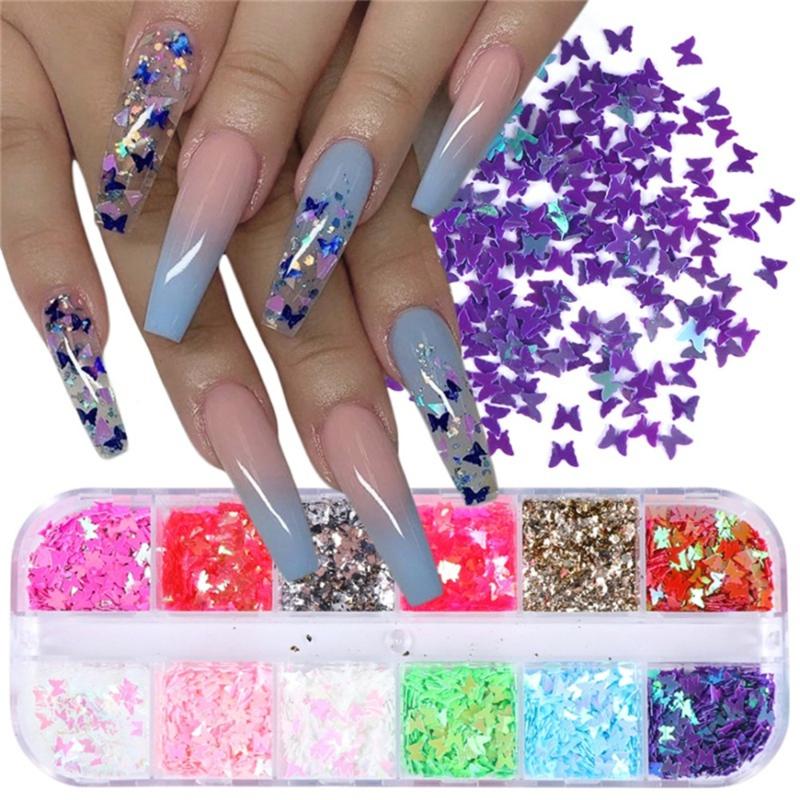12 Grids Colorful Butterfly Star Nail Art Glitter Sequins Mixed Powder Foils Decals Ultrathin Flakes for Acrylic Nails Art Decor
12 Grids Colorful Butterfly Star Nail Art Glitter Sequins Mixed Powder Foils Decals Ultrathin Flakes for Acrylic Nails Art Decor