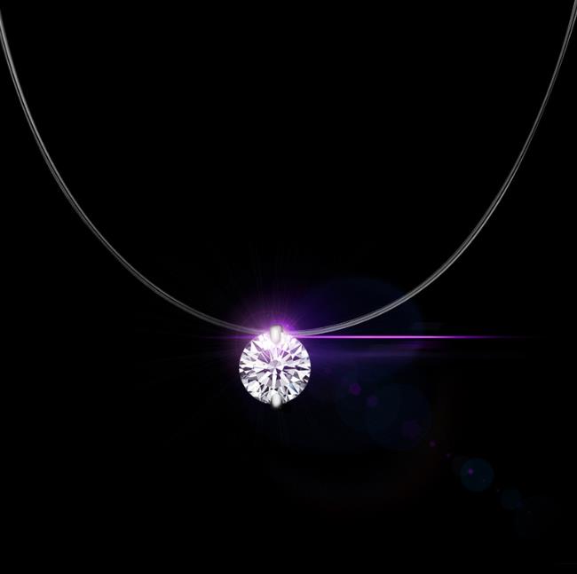 Fashion- Invisible Fish Line Crystal Necklace Pendants Neck Zircon Women Clavicle Chain Lady Feminino Collar